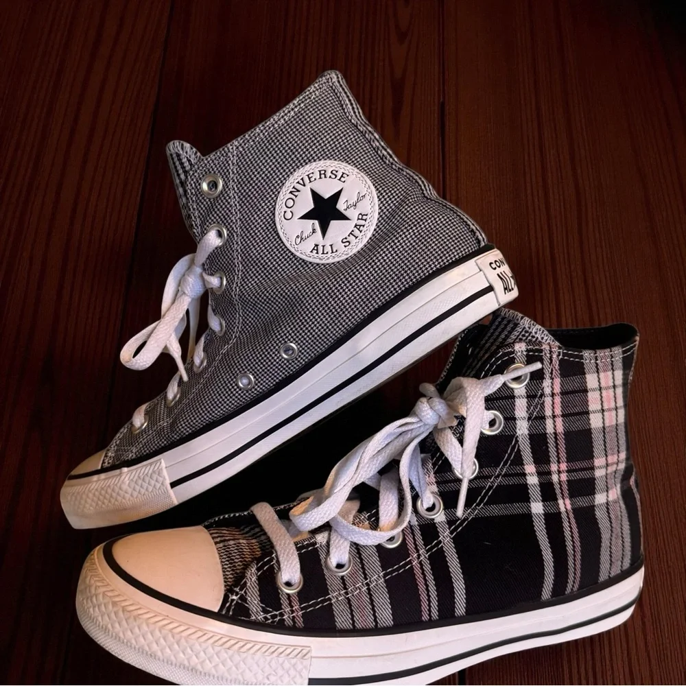 Converse Chuck Taylor All Star Women’s  Hi “Twisted Prep” BLACK/WHITE/EGRET - Picture 5 of 14